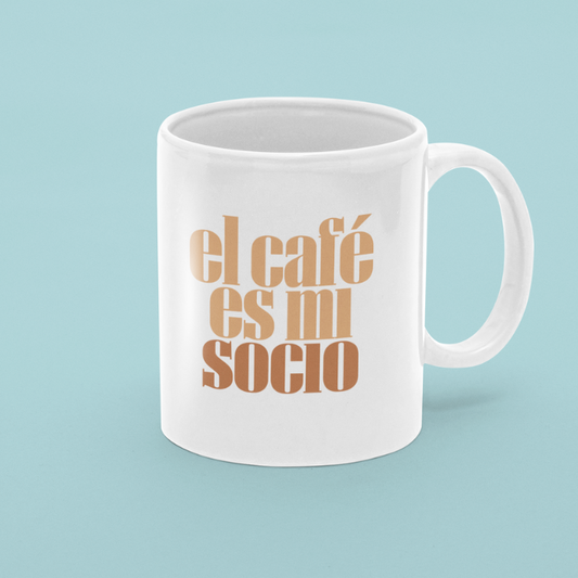 Taza "El Café es mi socio"